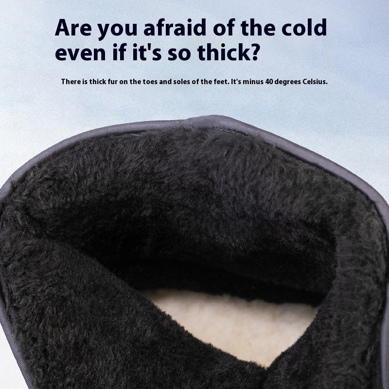 Winter Thickened Non-slip Warm Cotton Shoes Fleece-lined Outdoor Snow Boots - Image 2