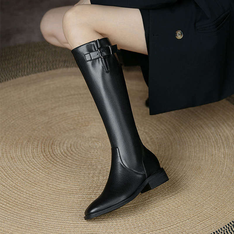 High-grade Below The Knee Slimming Chunky Heel Knight - Image 5