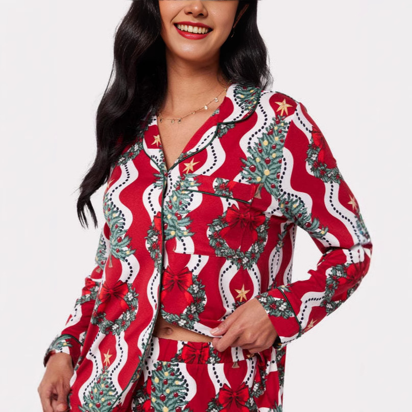 Christmas Printed Long-sleeved Trousers Autumn Ladies Home Leisure Suit - Image 2