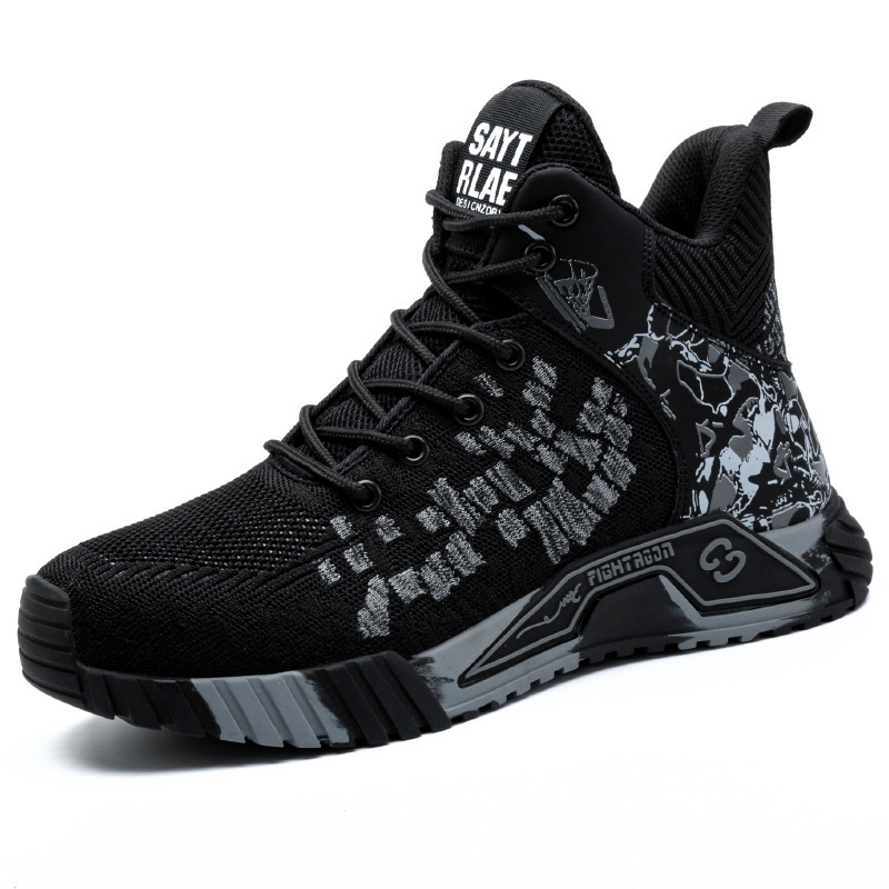 Flyknit Breathable Safety Shoes Lightweight Steel Toe Cap Anti-piercing Protective - Image 2