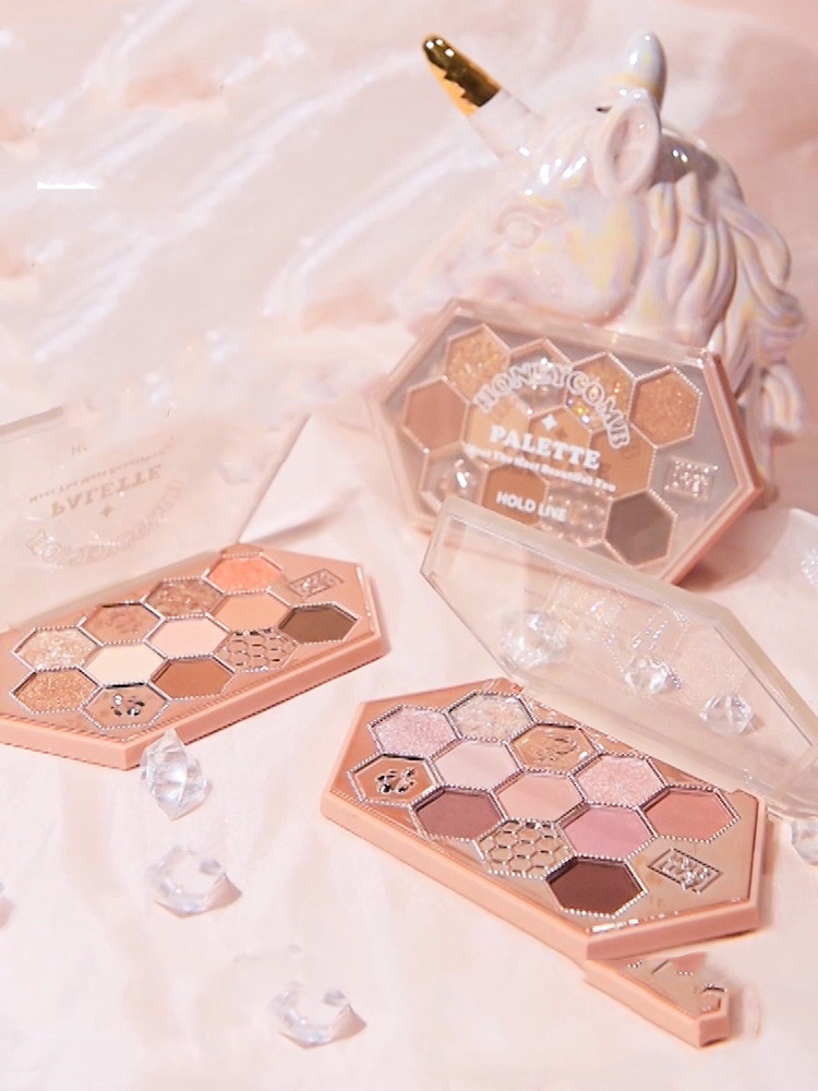 Honeycomb Diamond Eyeshadow Palette Honey Tea Orange Brown Matte Pearlescent Glitter Color Daily – Bild 5