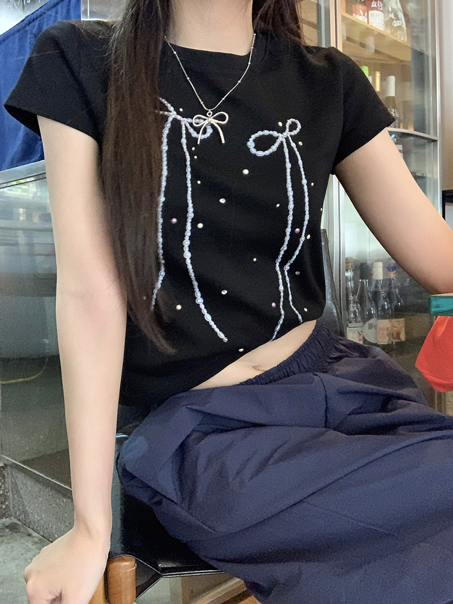 Summer Thin Polka Dot Slim T-shirt — изображение 8