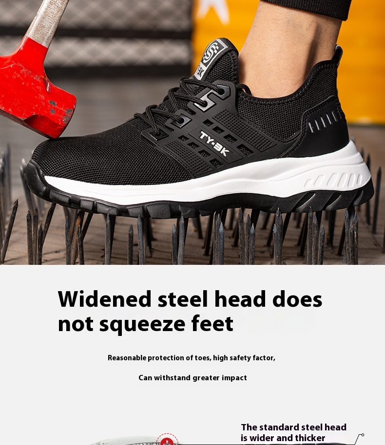 Men's Flyknit Safety Shoes Anti-smashing Breathable - Image 10