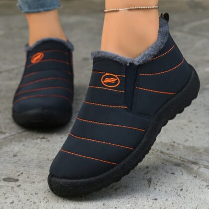 Plus Size Cotton Boots Fleece Lined Padded Warm Keeping Casual Shoes
