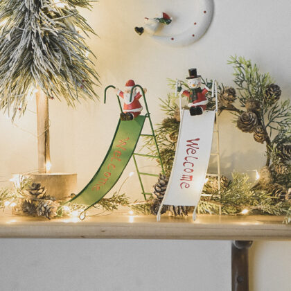 Cute Christmas Iron Slide Ornaments Show Window Decorations