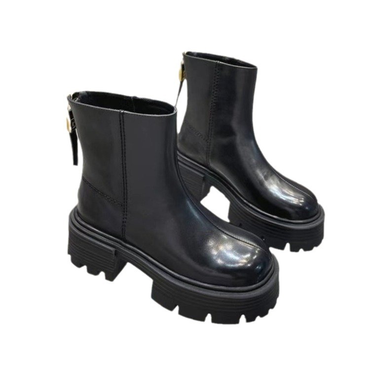 Autumn And Winter Korean Style Thick Bottom Chunky Heel Short Tube Fashion Boots Children - Image 6