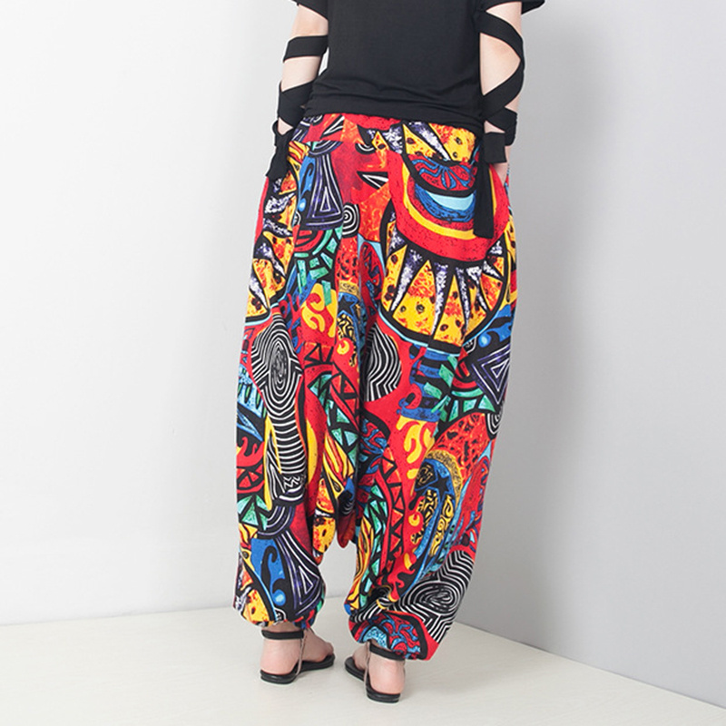 Large Size Bloomers Casual Baggy Pants Yoga Ethnic Harem Pants — изображение 3