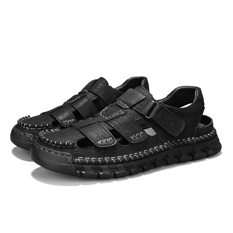 Men's Simple All-match Leather Non-slip Sandals - Image 4