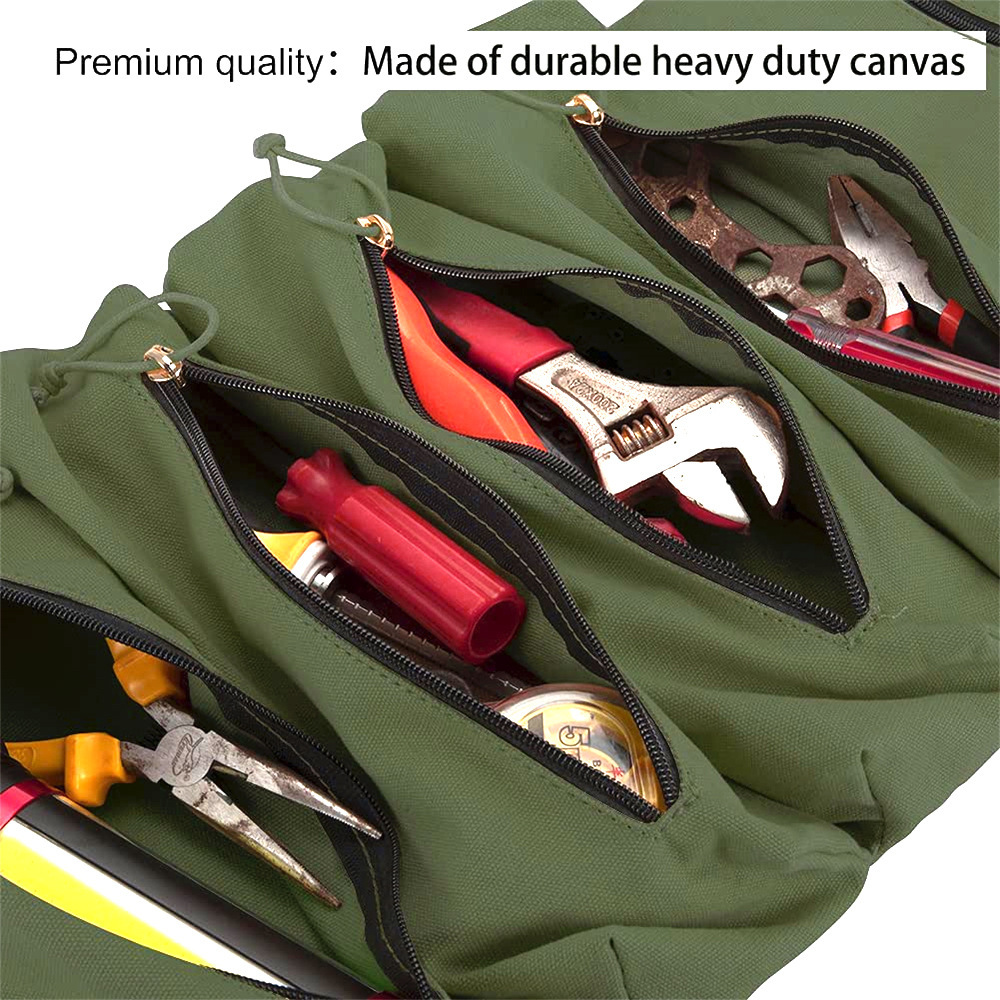 Super Roll Tool Roll,Multi-Purpose Roll Up Tool Bag, Wrench Roll - Image 2