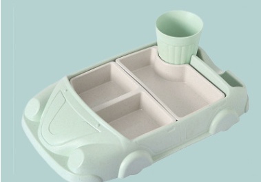 Bamboo fiber cartoon car children's plate — изображение 7