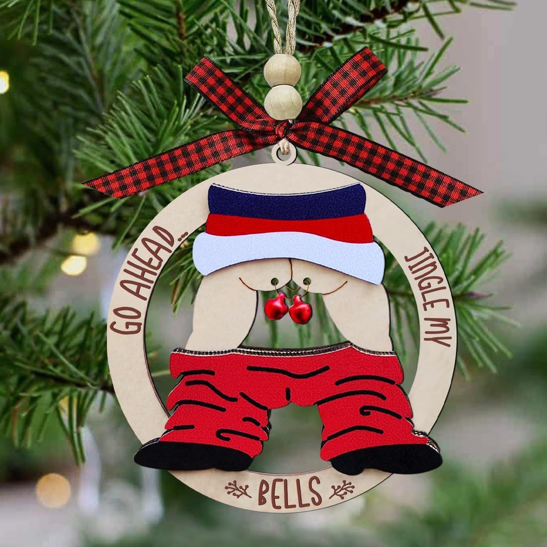 Christmas Gift Pendant Bell Wooden Hanging Decoration Pendant — изображение 2