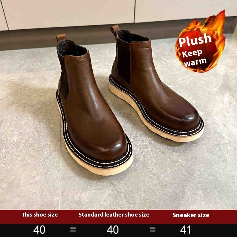 Men's Leather Platform High-top Leather Shoes Martin Boots — изображение 4