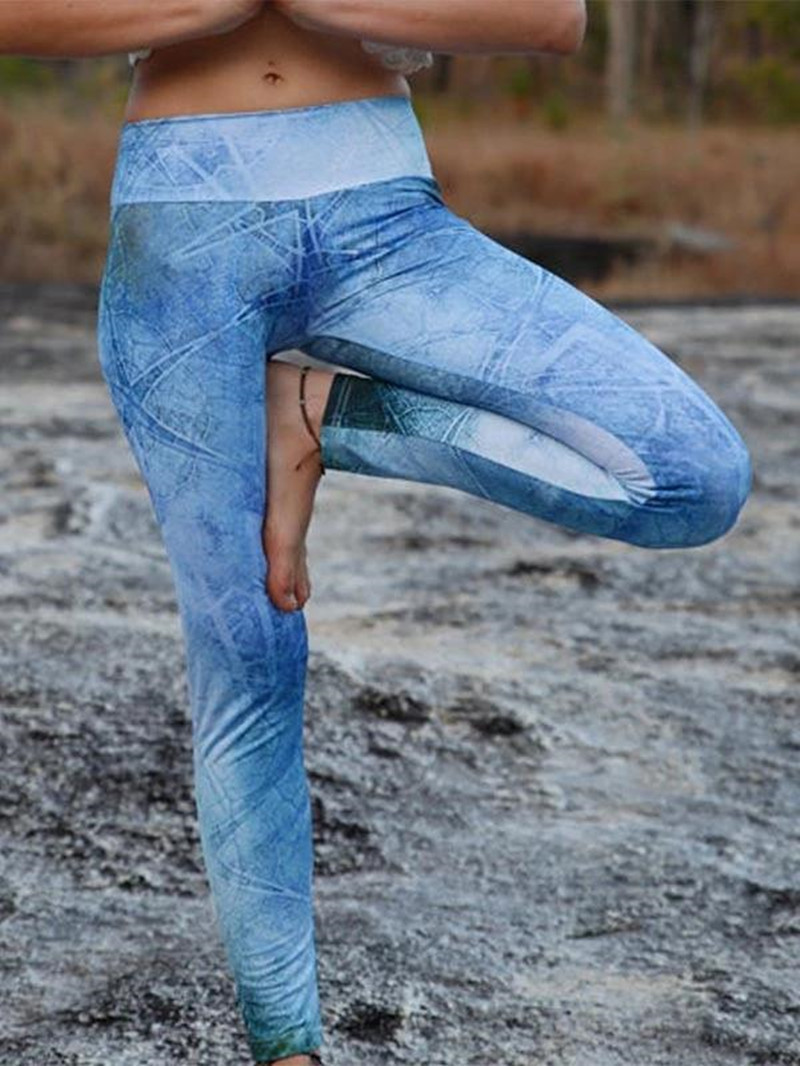 Tie-dye printed sports yoga pants - Image 3