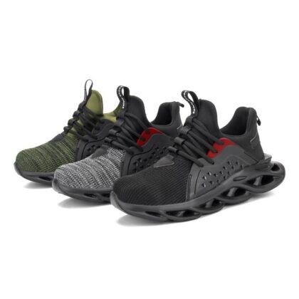 Wear-resistant fly-textured work shoes