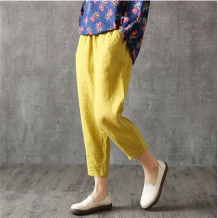 Nine Pants Loose Harem Casual Pants Cotton Linen Turnip Pants - Image 10
