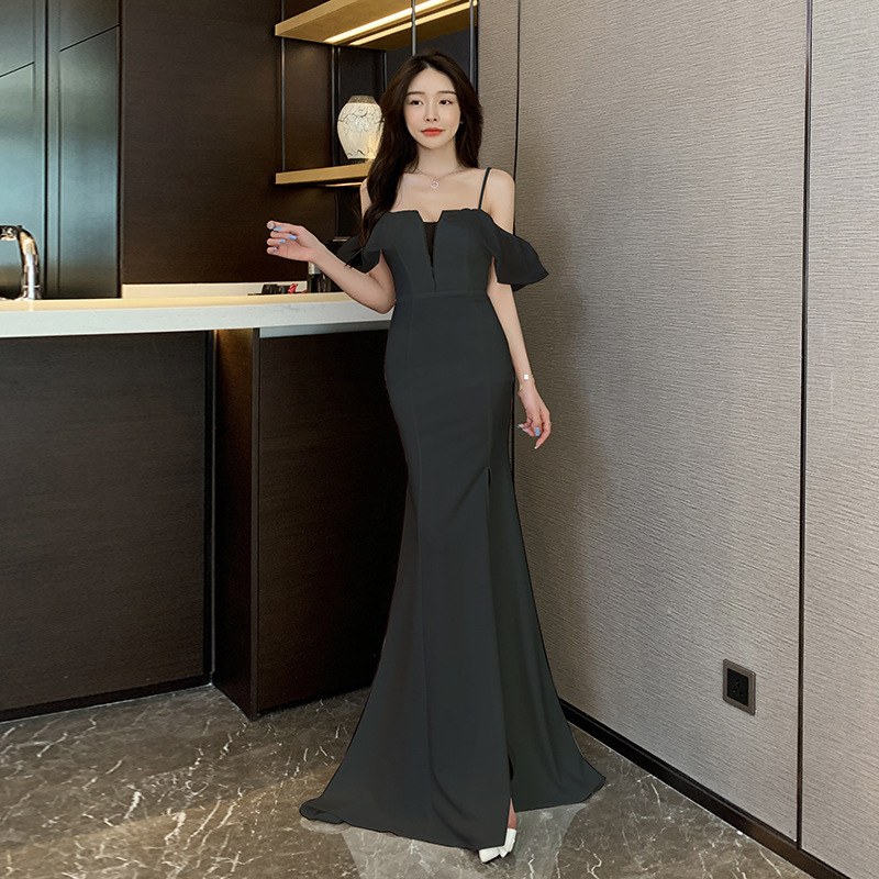 One-neck Low-cut Long Halter Dress — изображение 3