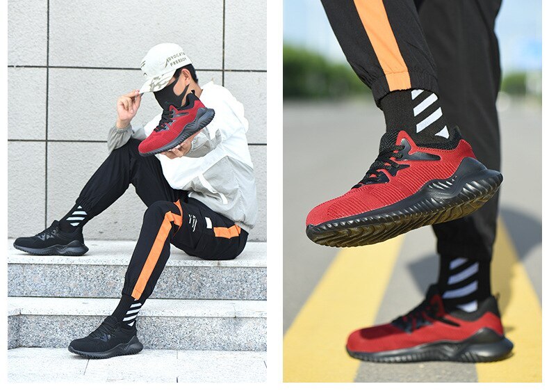 Safety Shoes Men Wear-resistant Light Breathable Boots Anti-slip Rubber Outsole Anti-Smashing Puncture Proof Work Shoes – Bild 4