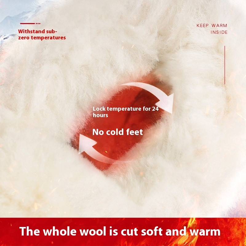 Warm Fur Integrated Wool Boots Waterproof Non-slip Platform Cotton Shoes - Image 3