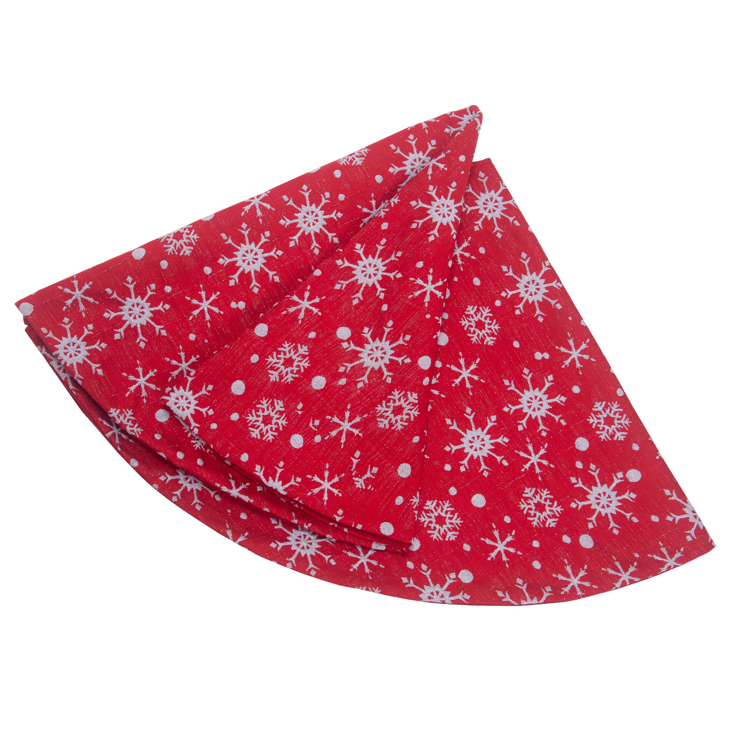 Christmas Non-woven Fabric White Color With Red Outsole Snowflake Tree Skirt - Image 3