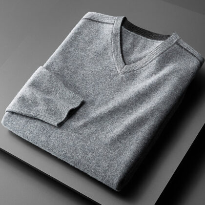 Men's V-Neck Sweater Casual Large