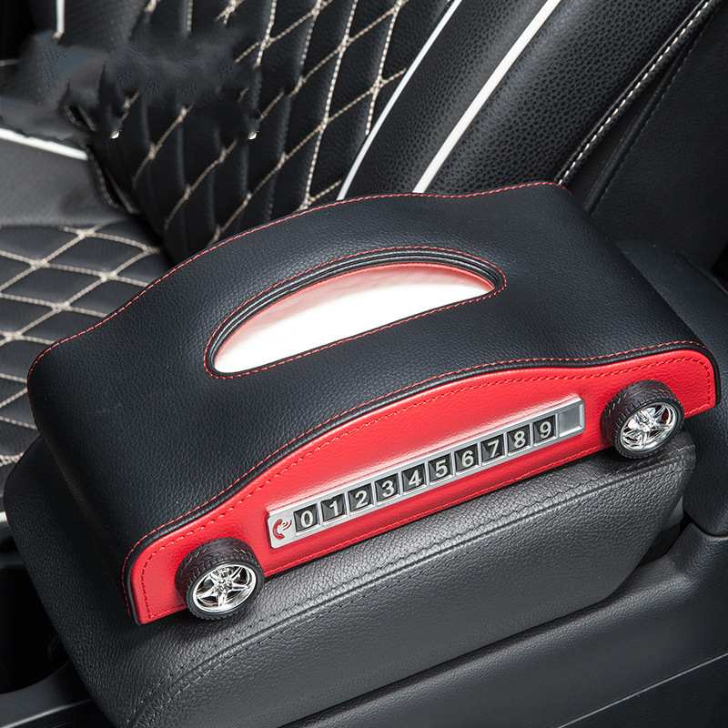 Car Tissue Box Car Interior Supplies Multifunctional Creative Temporary Stop Sign - Image 7