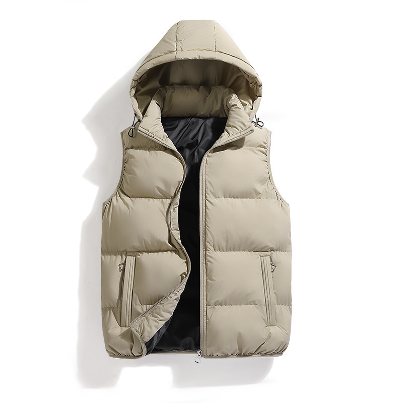 Cotton Casual Detachable Hooded Thickened Thermal Vest - Image 8