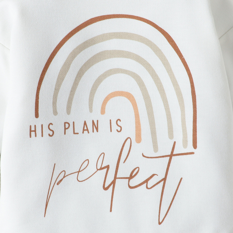 New Children's Clothing Baby Jumpsuits Baby Rainbow Letter Romper – Bild 4