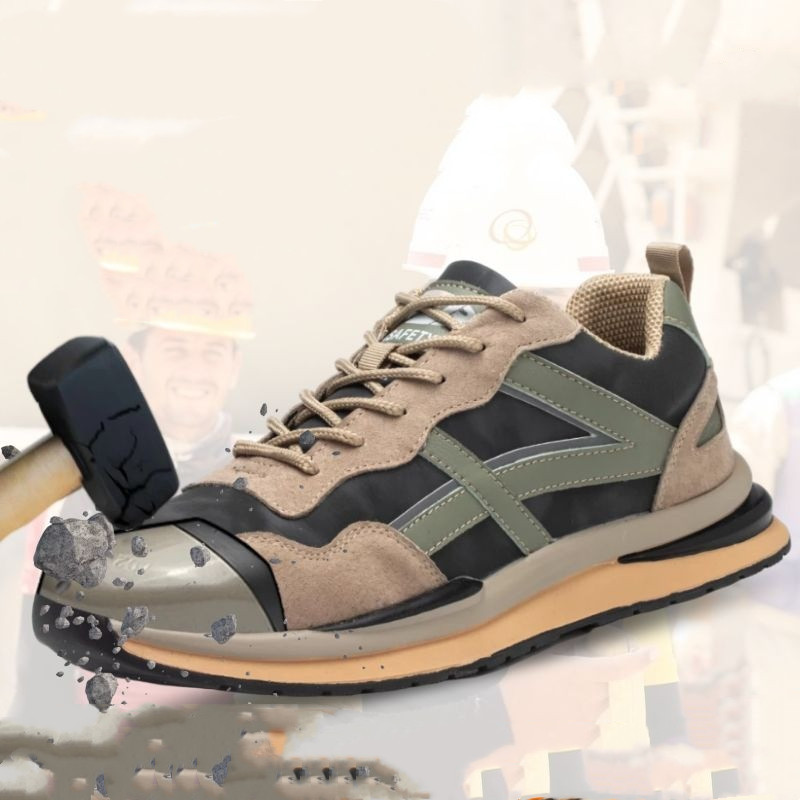 New Breathable Comfortable Safety Shoes Mesh Flying Woven Anti-smashing And Anti-penetration Safety Shoes Safety Shoes Work Shoes - Image 5