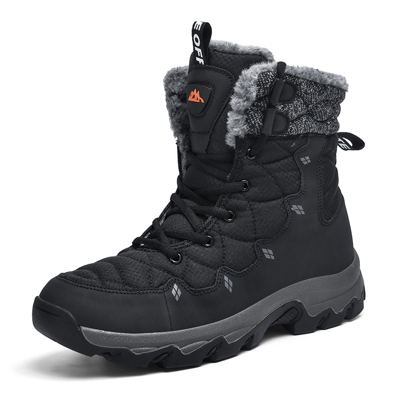 Men's Thick-soled Daily Outdoor Fleece-lined High-top Boots - Image 6
