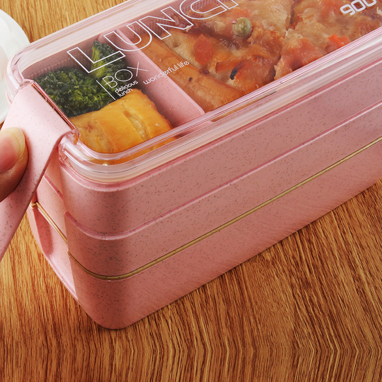 Three-layer Wheat Stalk Separated Bento Lunch Box – Bild 4