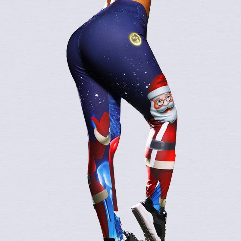 Yoga Christmas Print Hip High Waist Fitness Yoga Pants – Bild 7