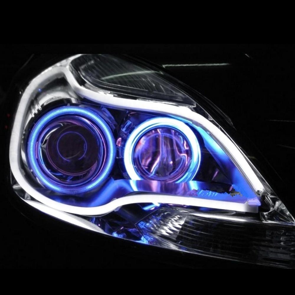 2Pcs 45cm 60cm Flexible Car Soft Tube LED Strip Light Angel Eye DRL Daytime Running Headlight Lamp 5 Color - Image 3