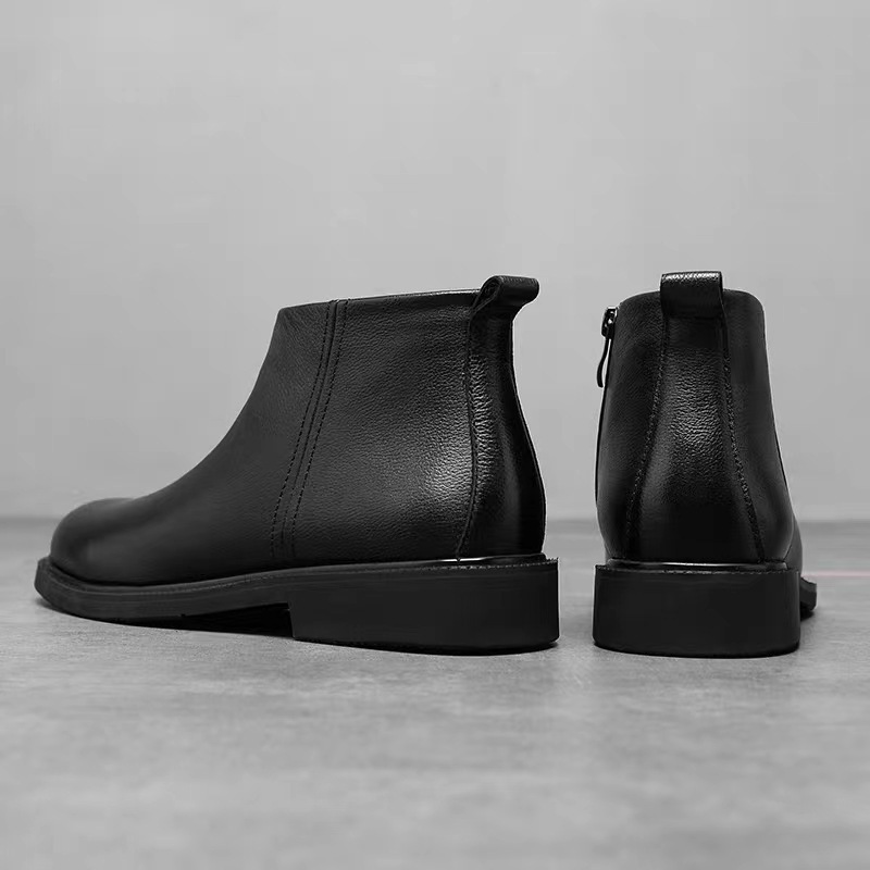 Men's Leather Shoes Solid Color Chelsea Boots — изображение 3
