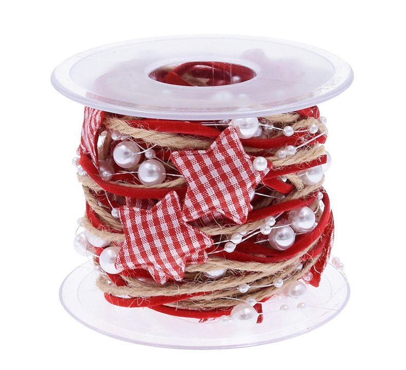 Decorations Red Five-pointed Star Ribbon Bow Christmas Pendant - Image 2