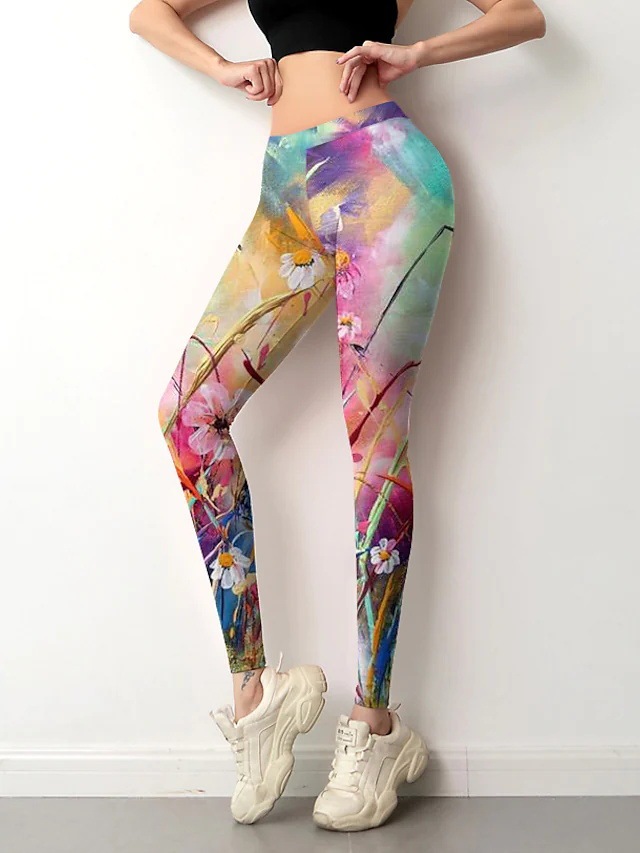 Positioning Flower Bottoming Sports Yoga Pants - Image 4