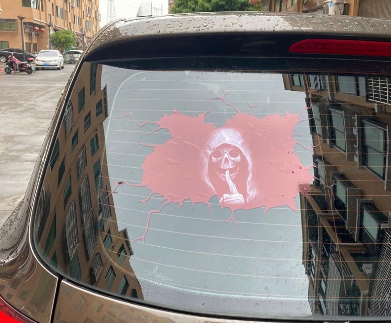 Halloween Car Wall Floor Skull Bumper Horror Sticker — изображение 3