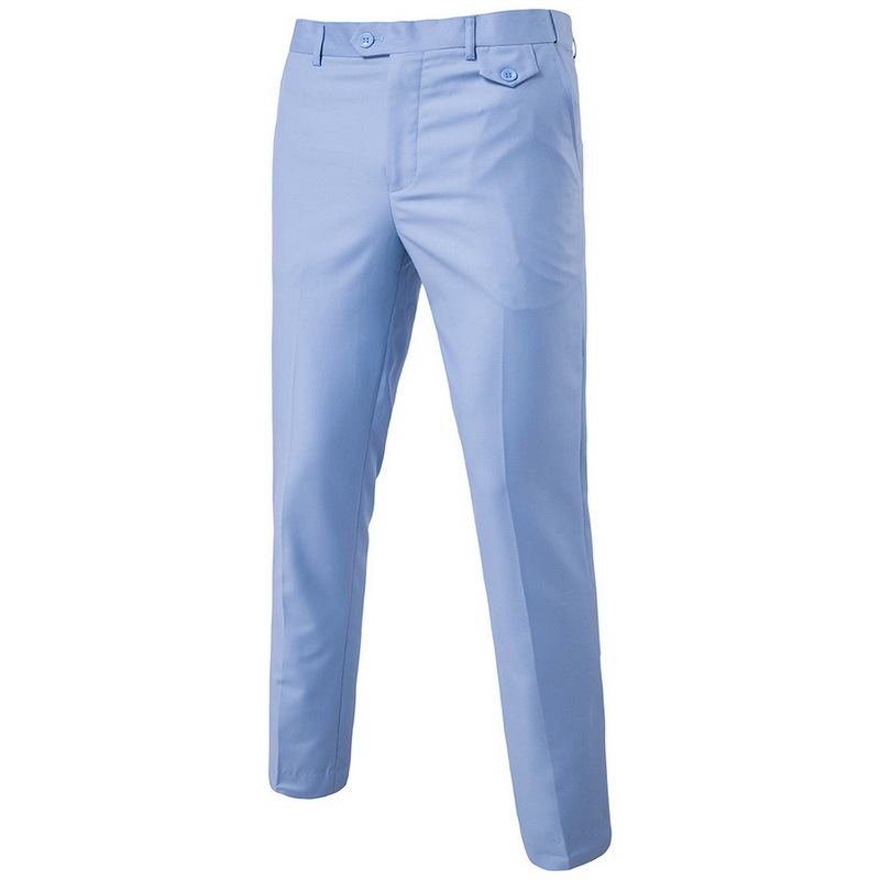 Solid color men's casual pants slim stylish men's pants - Image 4