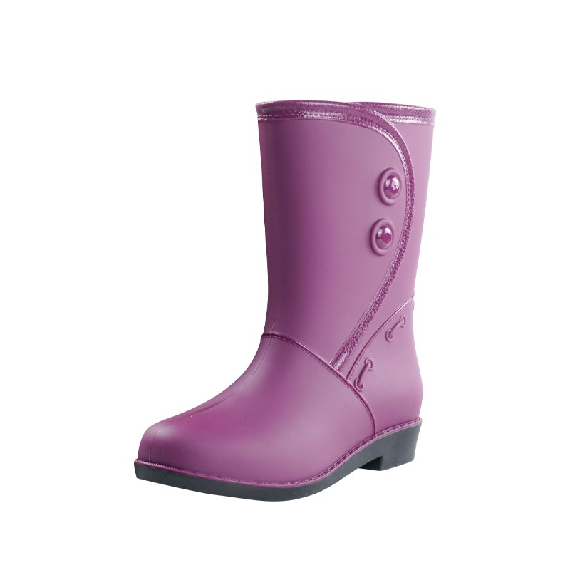 Women's Rain Boots Fleece-lined Fashion Mid-calf Waterproof - Image 4