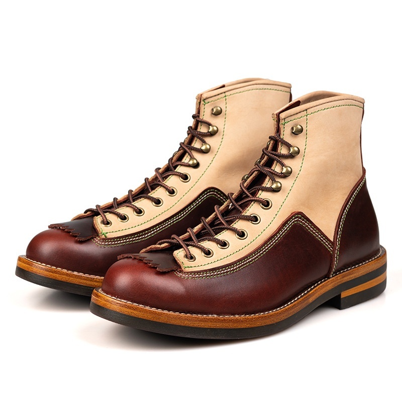 Male American Retro Motorcycle Boots - Image 6
