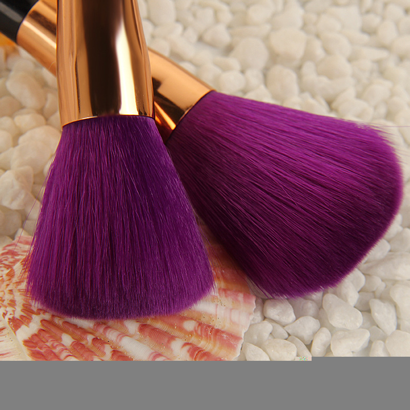 New 15 makeup brush set purple green bristles – Bild 2