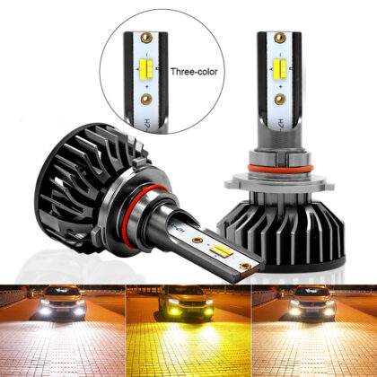 Car Headlight Monochromatic Two-color Three-color High Beam Low Beam Led Headlight High Power Bulb