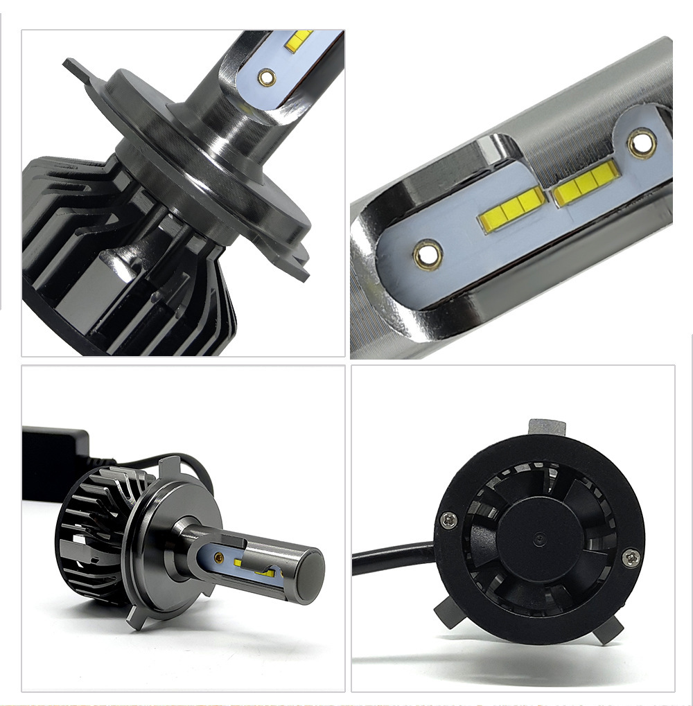 Car Headlight Monochromatic Two-color Three-color High Beam Low Beam Led Headlight High Power Bulb — изображение 3