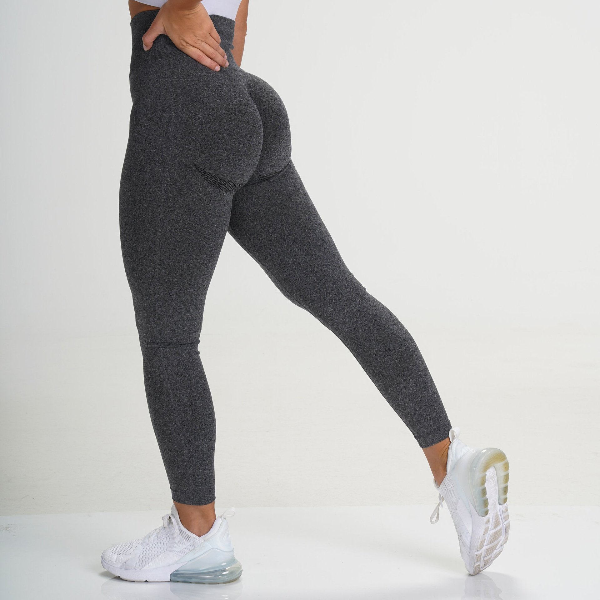 Knitted buttocks moisture wicking yoga pants — изображение 6
