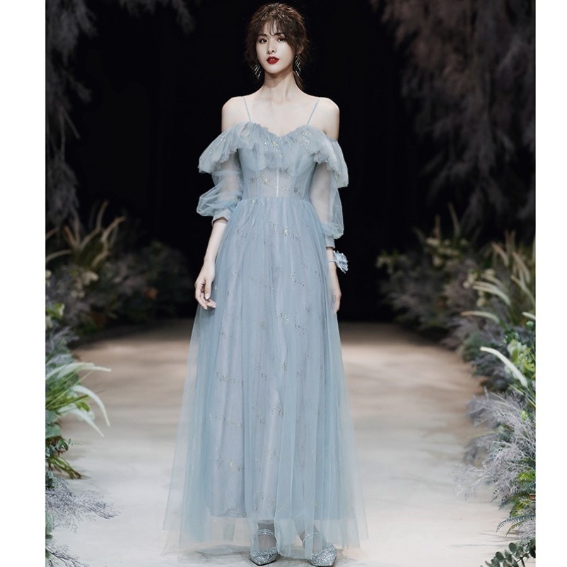 Evening Dress Banquet Simple Atmosphere Long Graduation Costume - Image 2