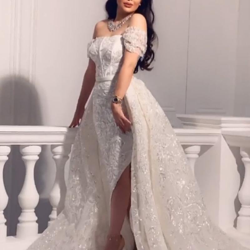 Short-sleeved Sequined Evening Gown - Image 5