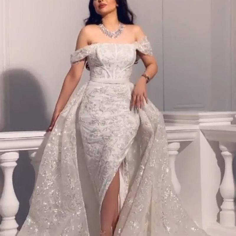 Short-sleeved Sequined Evening Gown - Image 3