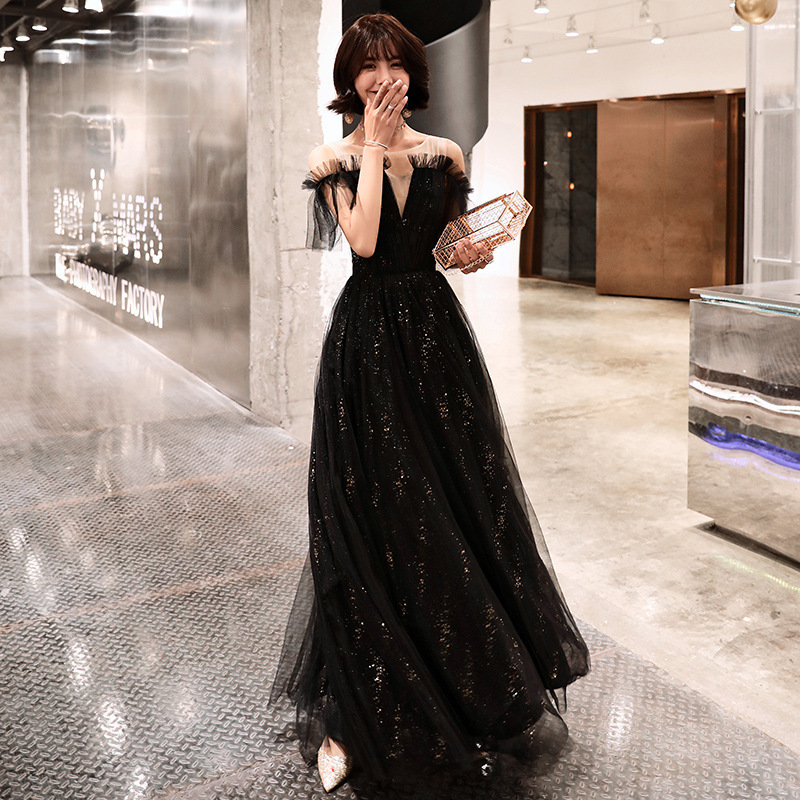 Women's Black Long Banquet Evening Dress — изображение 4