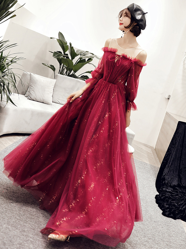 Female Party Red Toast Evening Dress — изображение 5