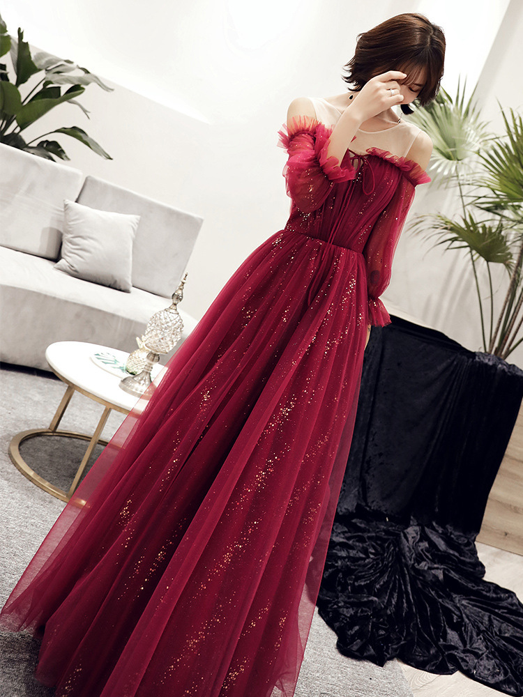 Female Party Red Toast Evening Dress — изображение 7