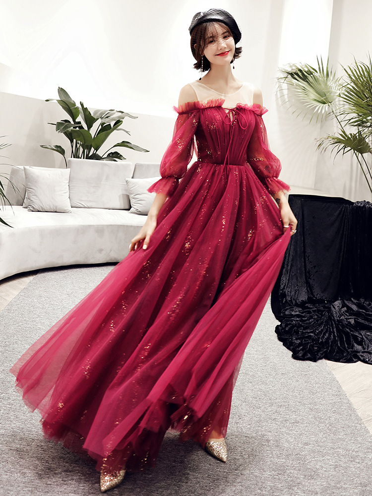 Female Party Red Toast Evening Dress — изображение 8